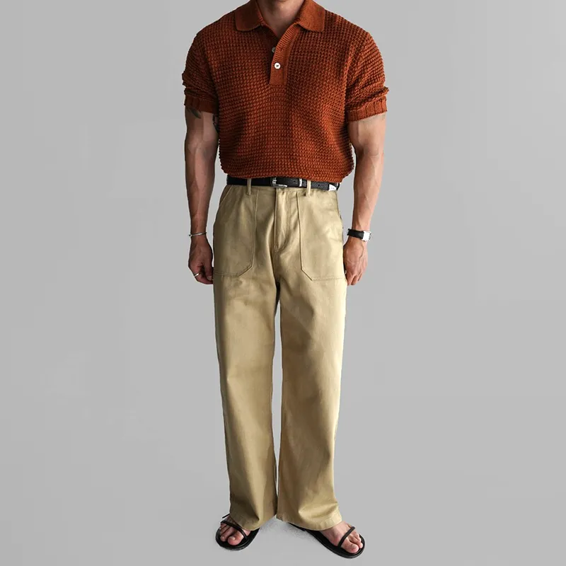 Men's Fashion Solid Color Straight Casual Pants MTA1639E4Z sold by Manly product image thumbnail 4