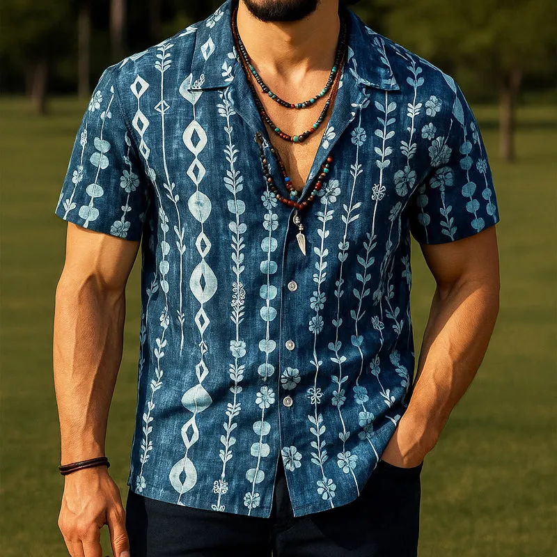 Men's Summer Comfort Vintage Printed Short Sleeve Shirt MTA1646E8U sold by Manly product image thumbnail 2