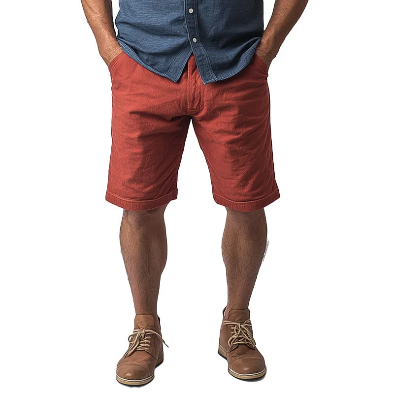 Men's Summer Fashion Solid Color Cotton And Linen Sports Shorts MTA1650E4P sold by Manly