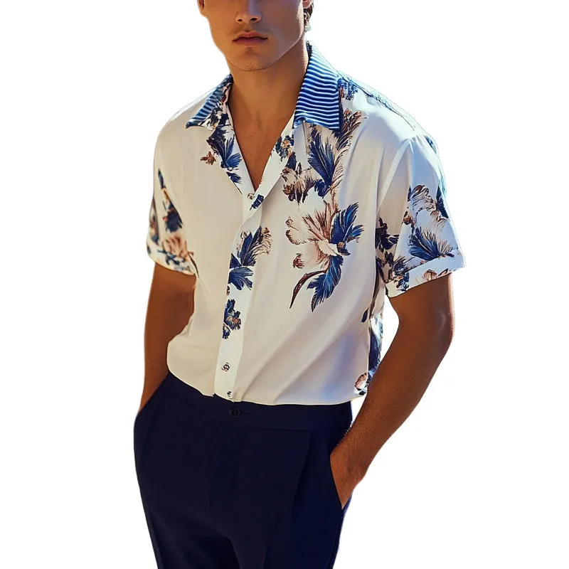 Men's Resort Floral Print Short Sleeve Shirt MTA1521E0X sold by Manly