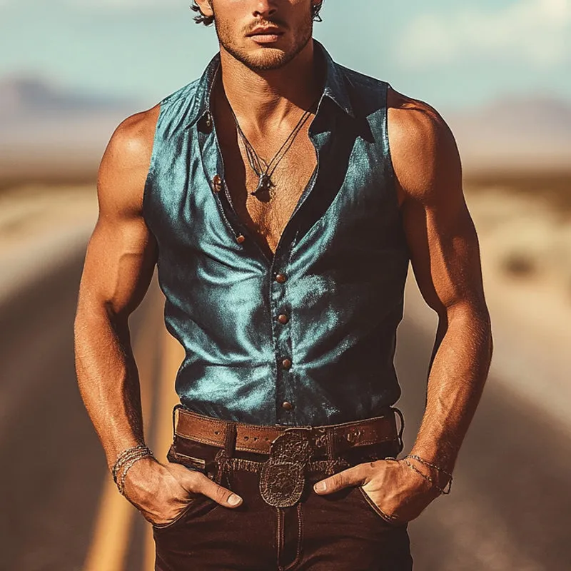 Men's Vintage Satin Lapel Single Breasted Vest MTA1558E3X sold by Manly product image thumbnail 2