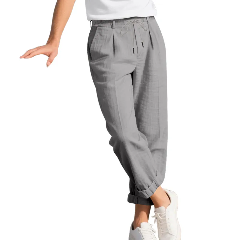 Men's Solid Color Casual Vacation Elastic Waist Casual Pants MTA1670E1X sold by Manly