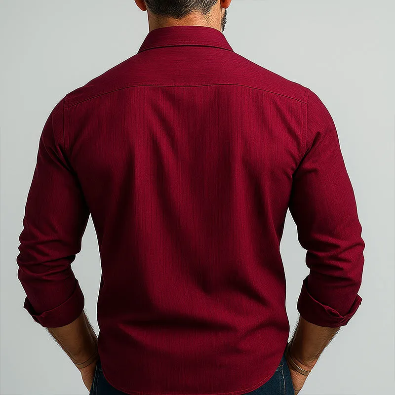 Men's Summer Fashion Floral Embroidery Cotton Long Sleeve Shirt MTA1593E2P sold by Manly product image thumbnail 3