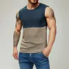 Men's Casual Round Neck Contrast Color Slim Fit Knitted Tank Top MTA1590E6M sold by Manly