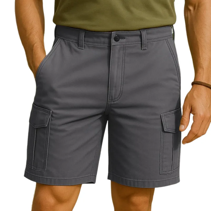 Men's Casual Breathable Cotton Washed Multi-pocket Straight Cargo Shorts MTA1463E1M sold by Manly product image thumbnail 2