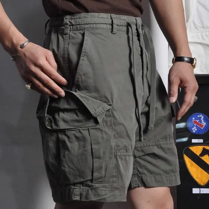 Men's Fashion Cotton Solid Multi-pocket Cargo Shorts MTA1371E3Z sold by Manly product image thumbnail 3