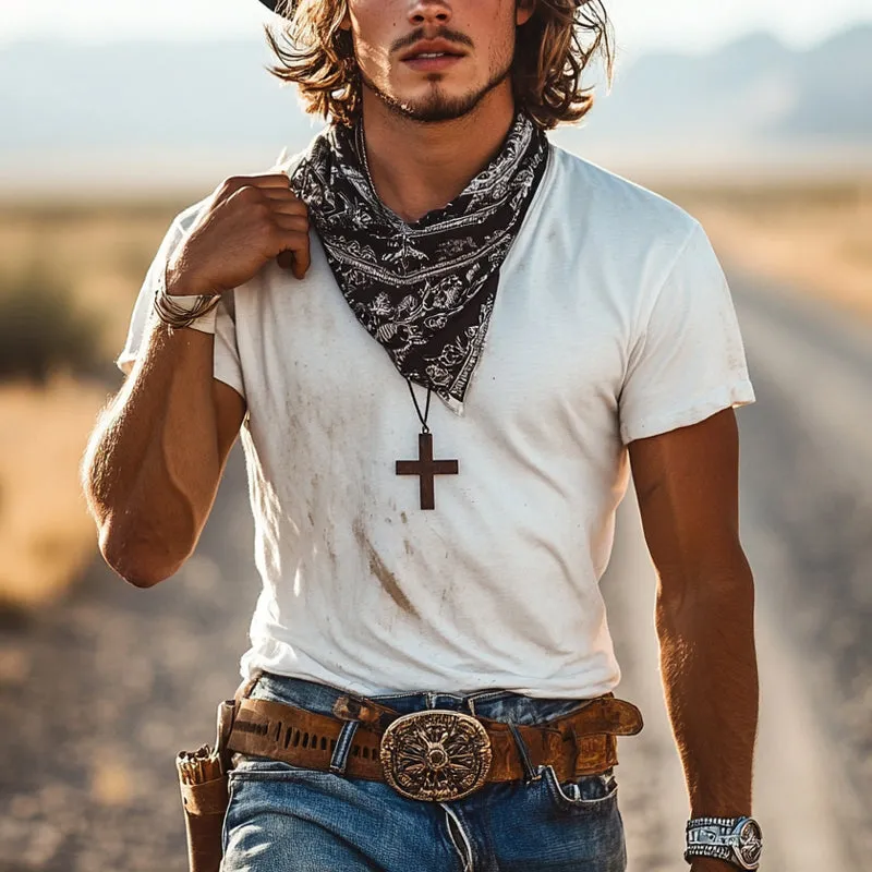 Men's Solid Color Casual V-Neck Cotton Short-Sleeve T-Shirt MTA1324E4X sold by Manly product image thumbnail 2