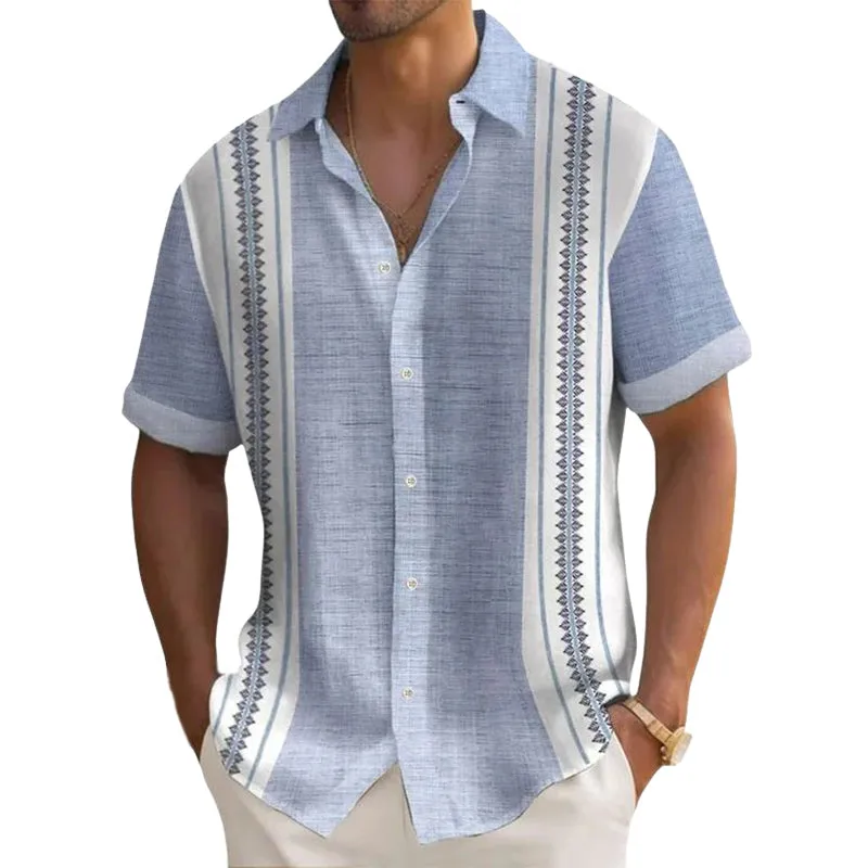 Men's Summer Comfort Printed Casual Short Sleeve Shirt MTA1577E3U sold by Manly