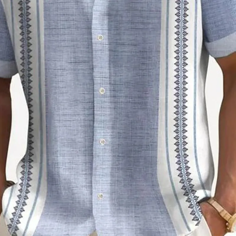 Men's Summer Comfort Printed Casual Short Sleeve Shirt MTA1577E3U sold by Manly product image thumbnail 3