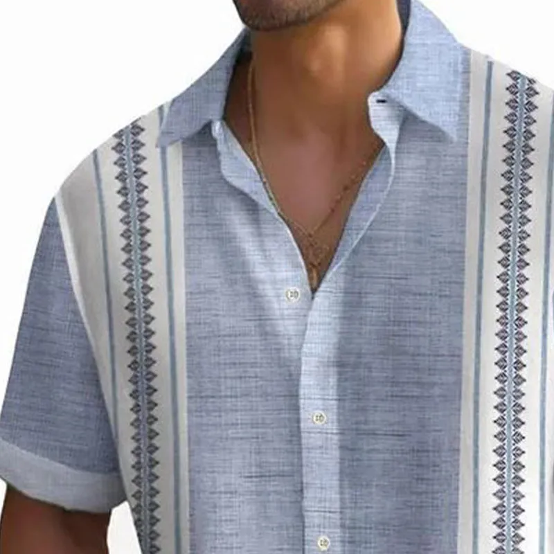 Men's Summer Comfort Printed Casual Short Sleeve Shirt MTA1577E3U sold by Manly product image thumbnail 2