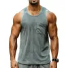 Men's Casual Waffle Patch Pocket U-Neck Tank Top 55986948M sold by Manly