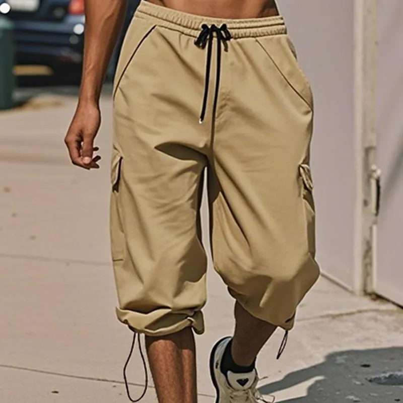 Men's Fashion Solid Elastic Waist Multi-pocket Sports Shorts MTA1902E4Z sold by Manly product image thumbnail 3