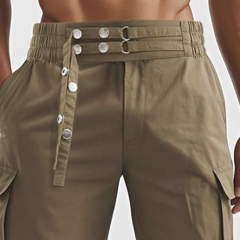 Men's Fashion Waist Button-adjustable Multi-pocket Cargo Shorts MTA1984E1Z sold by Manly product image thumbnail 3