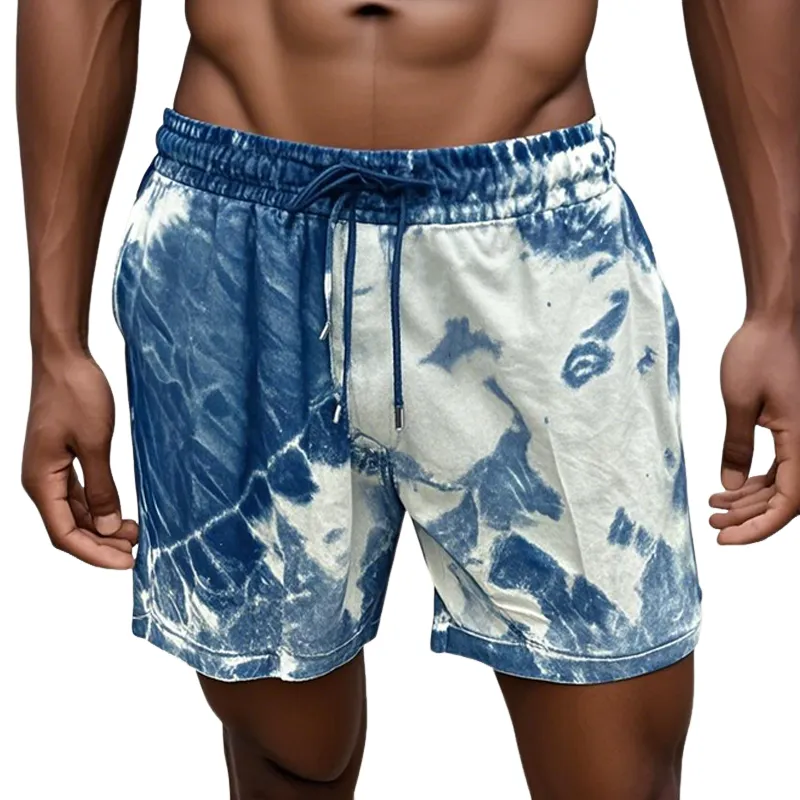 Men's Fashion Tie-dye Elastic Waist Sports Shorts MTA1937E1Z sold by Manly