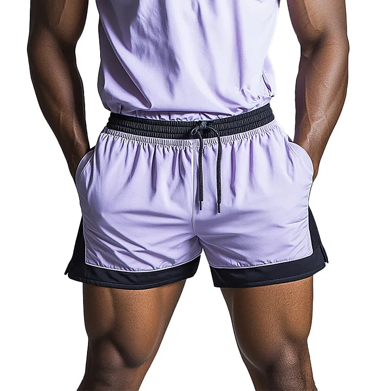 Men's Summer Fashion Contrast Color Patchwork Blended Sports Shorts MTA1924E5P sold by Manly