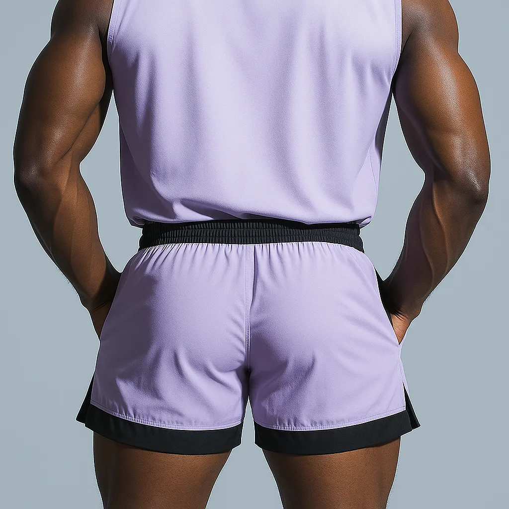 Men's Summer Fashion Contrast Color Patchwork Blended Sports Shorts MTA1924E5P sold by Manly product image thumbnail 3