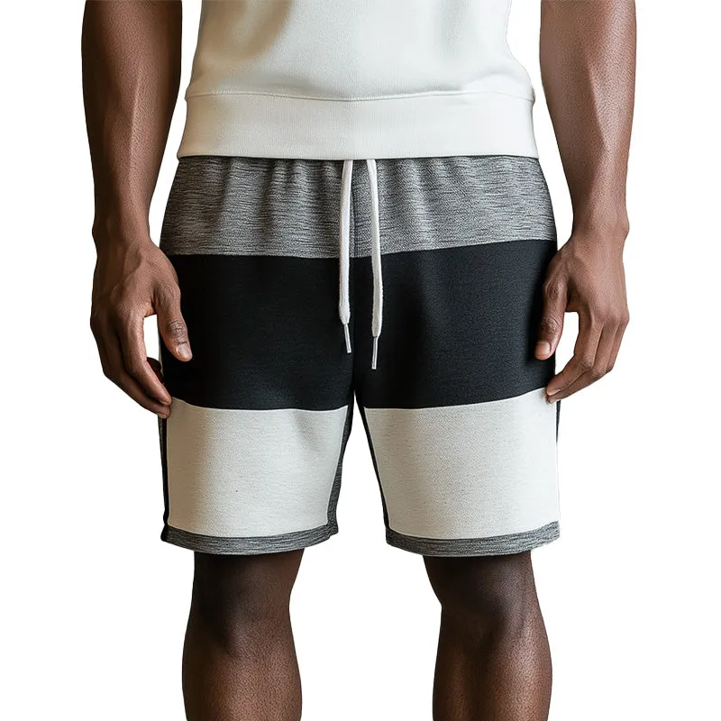 Men's Summer Fashion Contrast Color Stitching Cotton Blended Sports Shorts MTA1689E0P sold by Manly