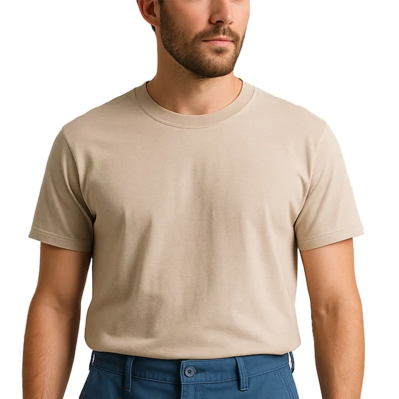 Men's Summer Fashion Simple Solid Color Cotton Blend Short-Sleeved T-Shirt MTA1905E7P sold by Manly