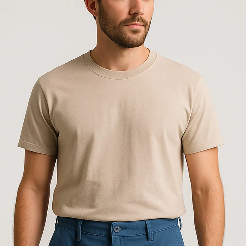 Men's Summer Fashion Simple Solid Color Cotton Blend Short-Sleeved T-Shirt MTA1905E7P sold by Manly product image thumbnail 2