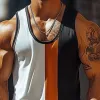 Men's Sport Stripe Print Crew Neck Tank Tops MTA2211E5X sold by Manly