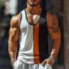 Men's Sport Stripe Print Crew Neck Tank Tops MTA2211E5X sold by Manly