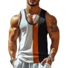 Men's Sport Stripe Print Crew Neck Tank Tops MTA2211E5X sold by Manly