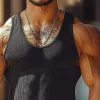 Men's Knitted Round Neck Slim Fit Tank Tops MTA2200E1X sold by Manly