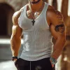 Men's Knitted Round Neck Slim Fit Tank Tops MTA2200E1X sold by Manly