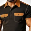 Men's Contrast Color Short-Sleeved Sports Casual Polo Shirt MTA2284E8X sold by Manly
