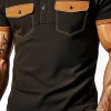 Men's Contrast Color Short-Sleeved Sports Casual Polo Shirt MTA2284E8X sold by Manly