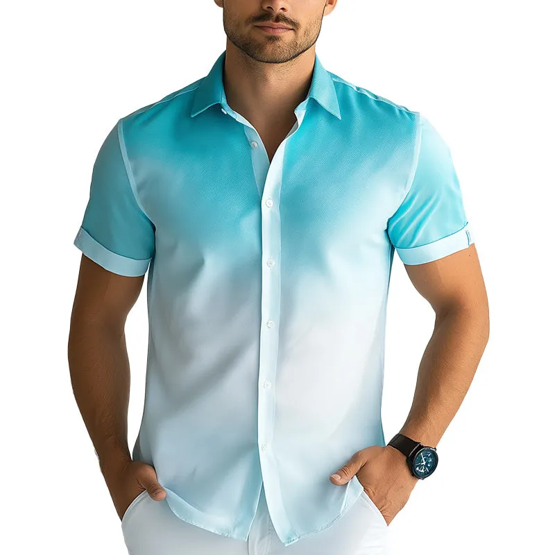 Men's Summer Resort Style Gradient Print Cotton Blend Short Sleeve Shirt MTA2206E5P sold by Manly