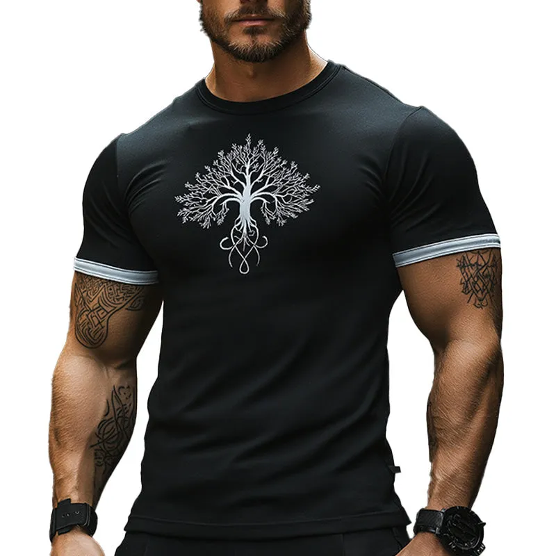 Men's Summer Western Cowboy Style Embroidered Cotton Blended Short Sleeve T-Shirt MTA2256E4P sold by Manly