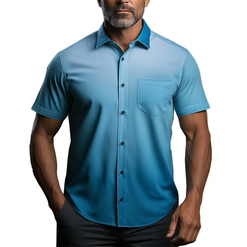 Men's Summer Vacation Style Gradient Print Blended Short Sleeve Shirt MTA2231E3P sold by Manly