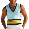 Men's Summer V-neck Fashionable Colorblock Knitted Tank Top MTA2265E9U sold by Manly