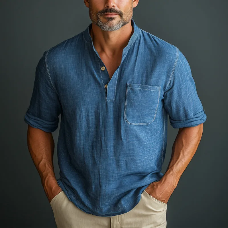 Men's Summer Business Henley Collar Short Sleeve T-Shirt MTA2218E8U sold by Manly product image thumbnail 2