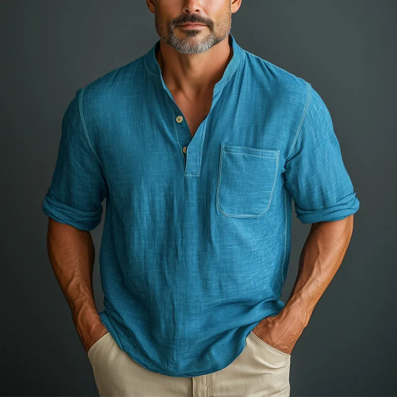 Men's Summer Business Henley Collar Short Sleeve T-Shirt MTA2218E8U sold by Manly product image thumbnail 5