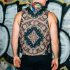 Men's Vintage Casual Perris Print Colorblock Satin Vest MTA1614E9TO sold by Manly