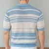 Men's Summer Fashion Cool Silk Knitted Casual Short Sleeve Shirt MTA2193E3P sold by Manly