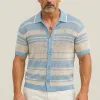 Men's Summer Fashion Cool Silk Knitted Casual Short Sleeve Shirt MTA2193E3P sold by Manly