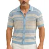 Men's Summer Fashion Cool Silk Knitted Casual Short Sleeve Shirt MTA2193E3P sold by Manly