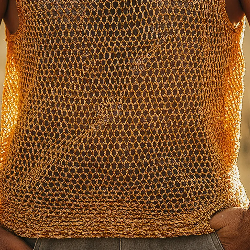 Men's Summer Western Cowboy Style Cool Silk Knitted Tank Top MTA2104E4P sold by Manly product image thumbnail 3