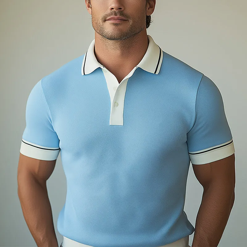 Men's Summer Fashion Classic Color Cotton And Linen Short Sleeve Polo Shirt MTA2148E8P sold by Manly product image thumbnail 2