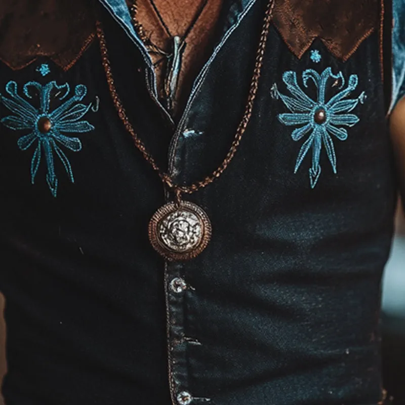 Men's Vintage Suede Denim V-Neck Vest MTA2097E1X sold by Manly product image thumbnail 3