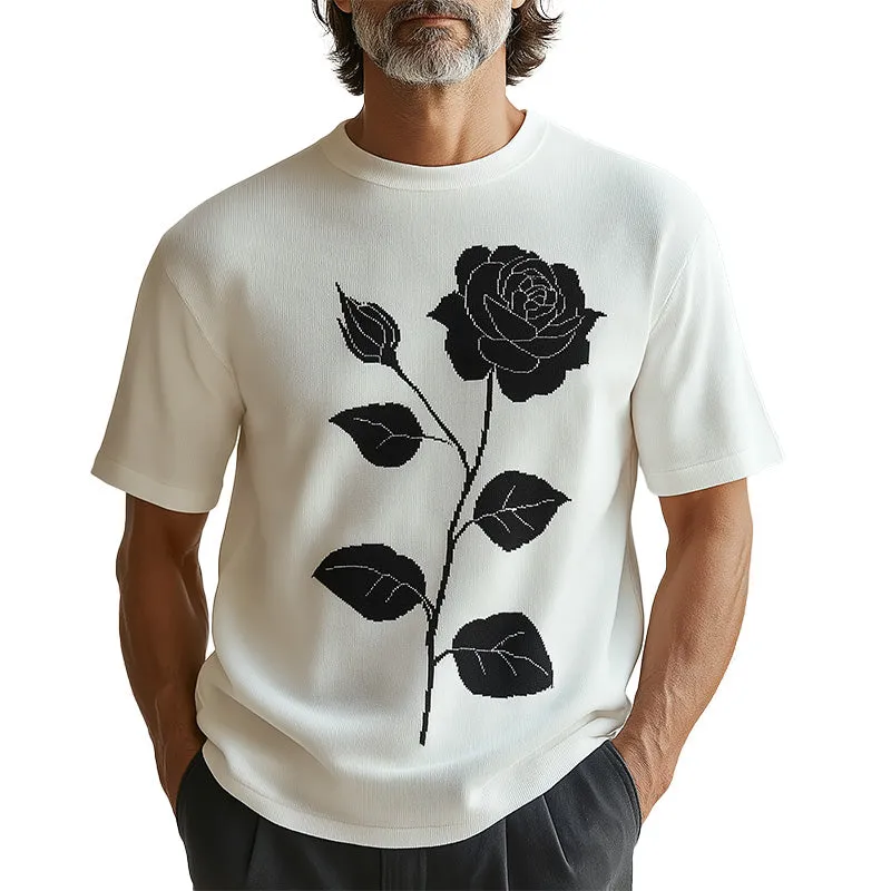 Men's Summer Minimalist Knitted Jacquard Thin Short Sleeve T-shirt MTA2056E9P sold by Manly