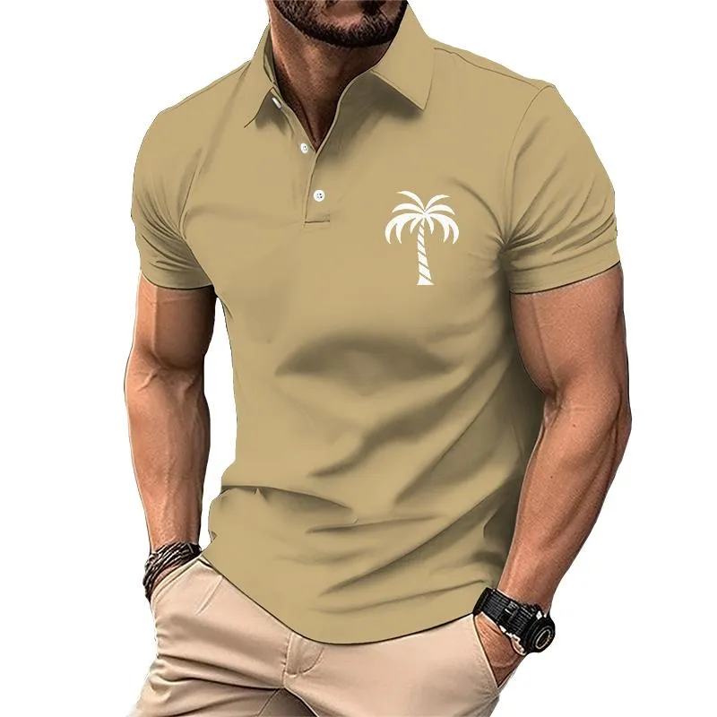 Men's Casual Beach Coconut Short-sleeved Polo Shirt 06111162TO sold by Manly