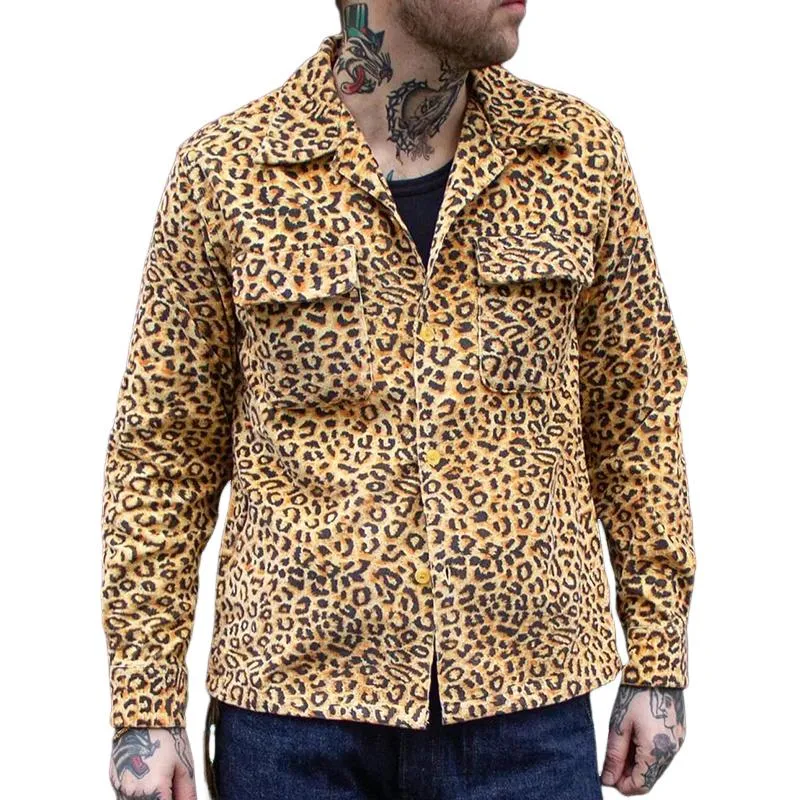 Men's Casual Vintage Leopard Pocket Jacket 23560863TO sold by Manly