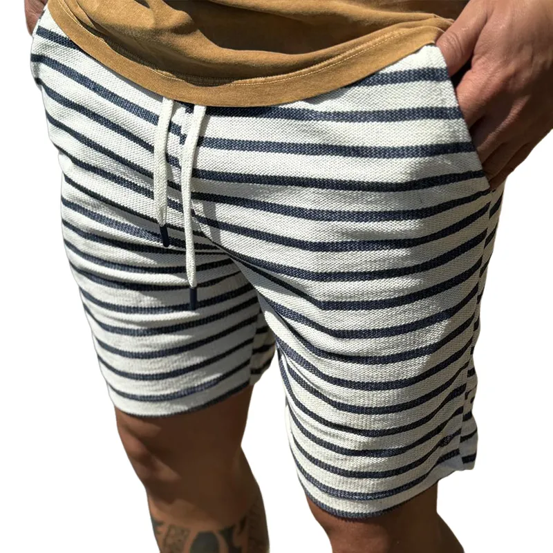 Men's Retro Casual Street Fashion Handsome Striped Shorts MTA2188E0TO sold by Manly