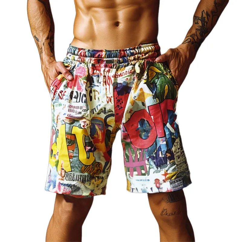 Men's Summer Resort Fashion Colorful Printed Loose Shorts MTA2347E2U sold by Manly