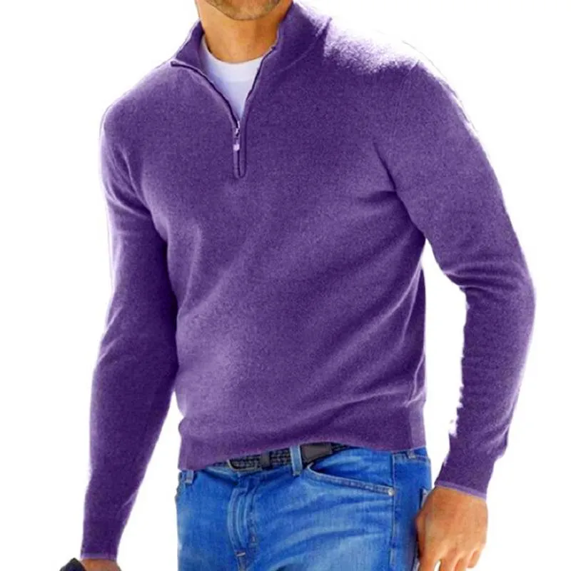 Men's Solid Color Zip Pullover Sweater 80501121X sold by Manly product image thumbnail 5