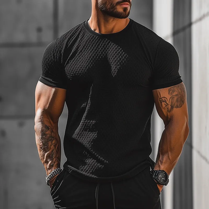 Men's Retro Casual Solid Color Round Neck Short Sleeve T-Shirt MTA1610E5TO sold by Manly product image thumbnail 2